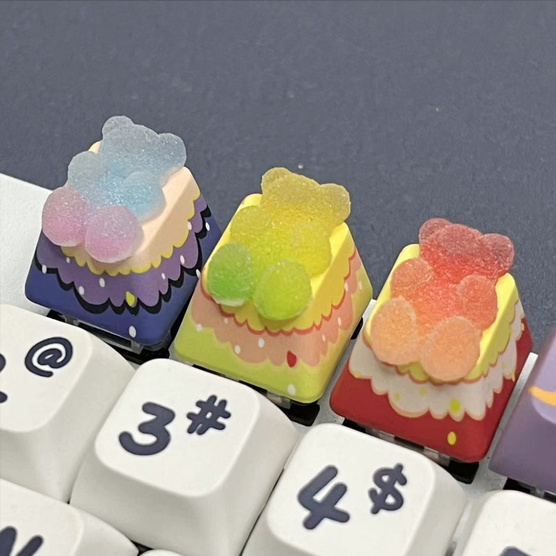 Gaming Accessories Aesthetic - Ayı Tuş Başlıkları Arka Işık Cherry